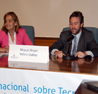 Cristina Rodrguez-Porrero y Miguel ngel Valero presentando la conferencia de entrega de premios